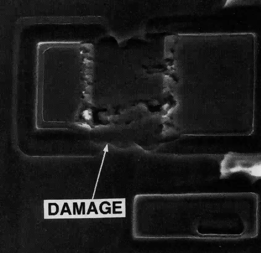 ESD Damage - Enhanced Close Up - Antistat